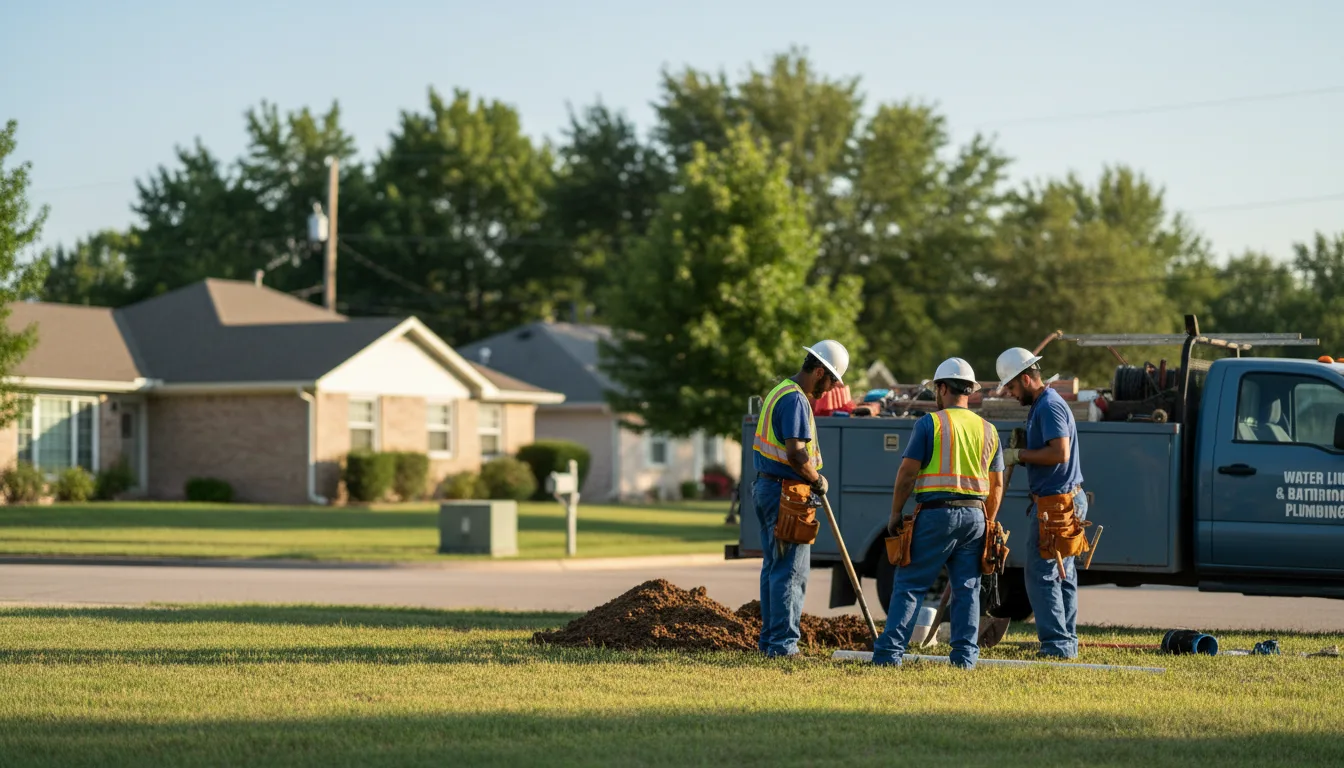 Residential water line and bathroom plumbing service in Conrad, IA